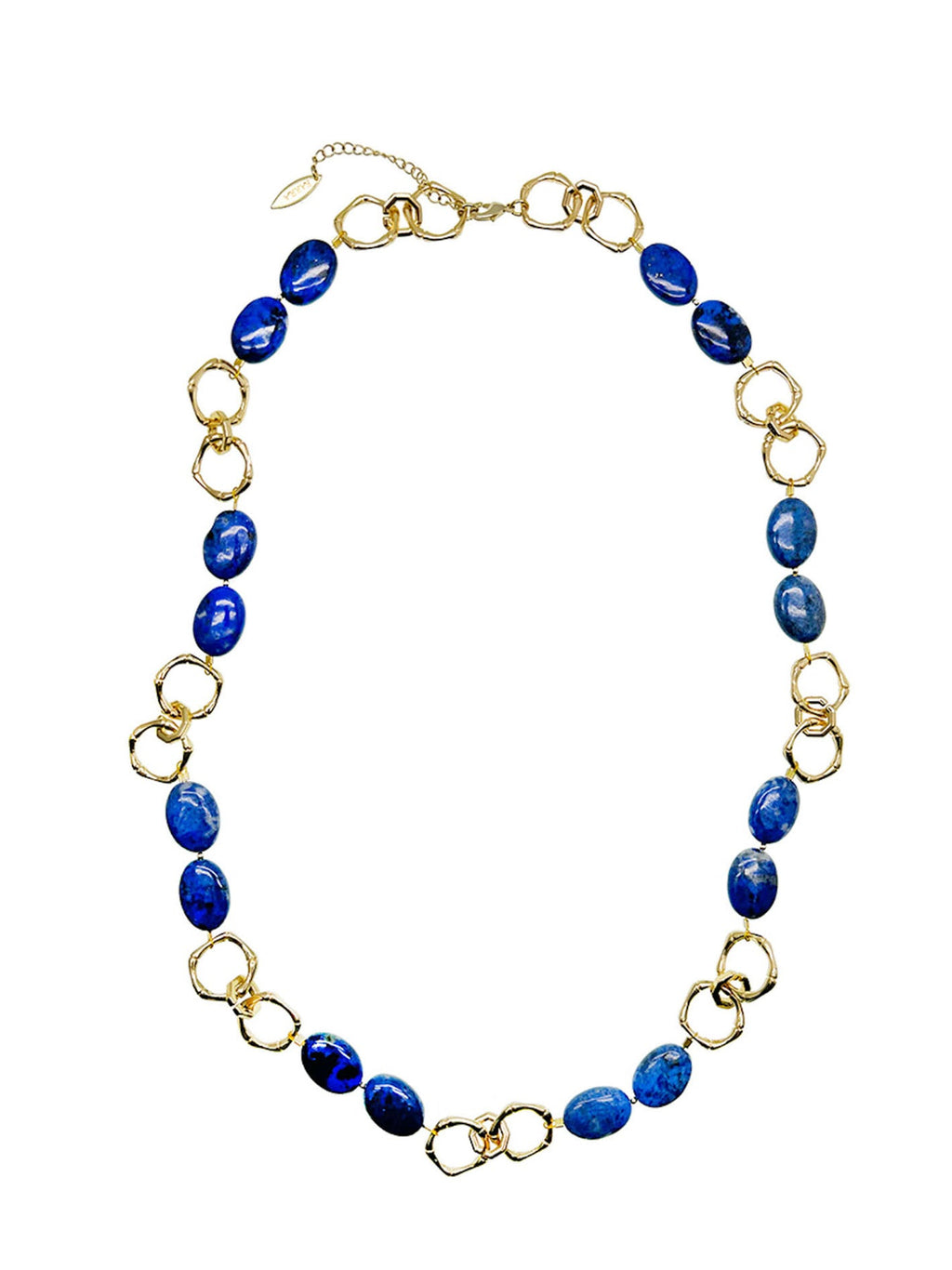 Blue Lapis Chain Trendy Necklace KN017